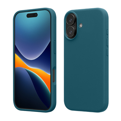 Gummierte Silikon Hülle für Apple iPhone 17 in Petrol matt