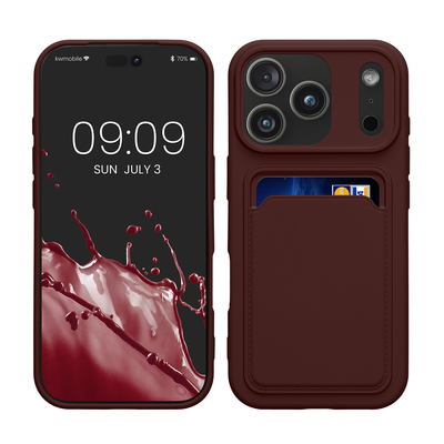 TPU Hülle mit Kartenfach für Apple iPhone 17 Pro Tawny Red