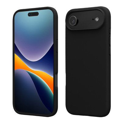 Gummierte Silikon Hülle für Apple iPhone Air in Schwarz