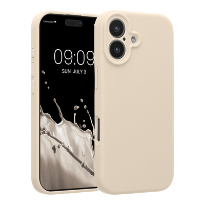 Gummierte Silikon Hülle mit Kameraschutz für Apple iPhone 17 in Creme