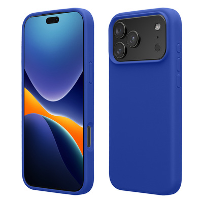 Gummierte Silikon Hülle für Apple iPhone 17 Pro Max in Baltik Blau