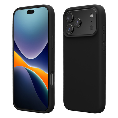 Gummierte Silikon Hülle für Apple iPhone 17 Pro Max in Schwarz