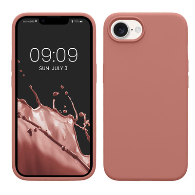 Gummierte Silikon Hülle für Apple iPhone 16e in Winter Rose