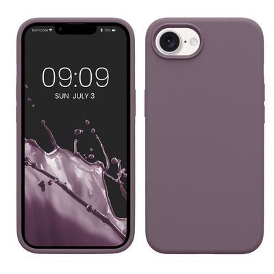 Gummierte Silikon Hülle für Apple iPhone 16e in Helle Iris