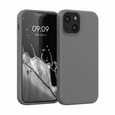 Cross selling Gummierte Silikon Hülle für Apple iPhone 13 mini in Stone Dust