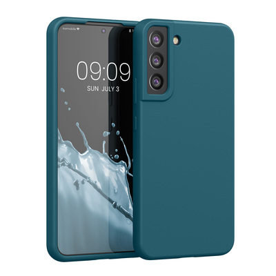 Gummierte Silikon Hülle für Samsung Galaxy S22 Plus in Petrol matt