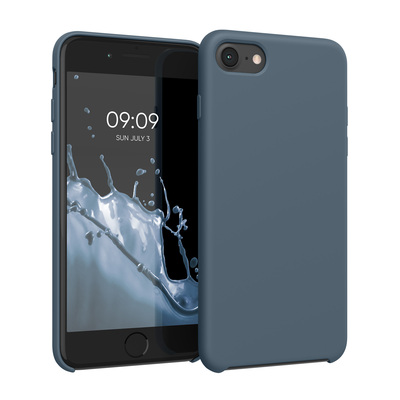 Gummierte Silikon Hülle für Apple iPhone SE (2022) / iPhone SE (2020) / iPhone 8 / iPhone 7 in Dunkler Schiefer