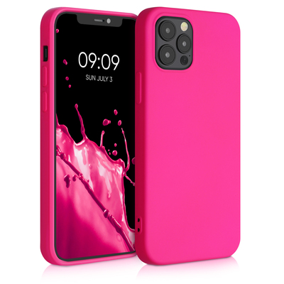 Cross selling Slim Gummierte Silikon Hülle für Apple iPhone 12 / iPhone 12 Pro in Neon Pink