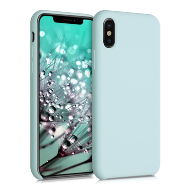 Gummierte Silikon Hülle für Apple iPhone X in Cool Mint