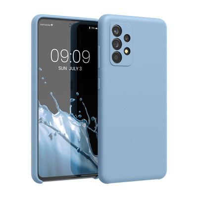 Cross selling Gummierte Silikon Hülle für Samsung Galaxy A52 / A52 5G / A52s 5G in Taubenblau