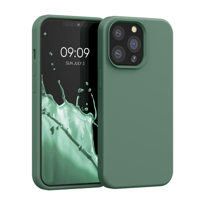 Cross selling Gummierte Silikon Hülle für Apple iPhone 13 Pro in Tannengrün