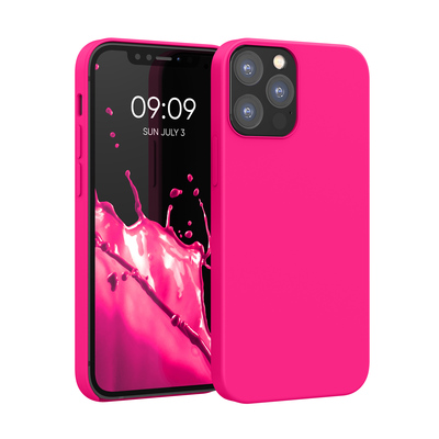 Gummierte Silikon Hülle für Apple iPhone 12 / iPhone 12 Pro in Neon Pink