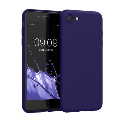 Slim Gummierte Silikon Hülle für Apple iPhone SE (2022) / iPhone SE (2020) / iPhone 8 / iPhone 7 in Velvet Blue