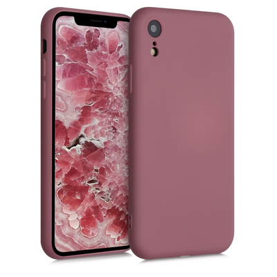 Cross selling Slim Gummierte Silikon Hülle für Apple iPhone XR in Dark Rose