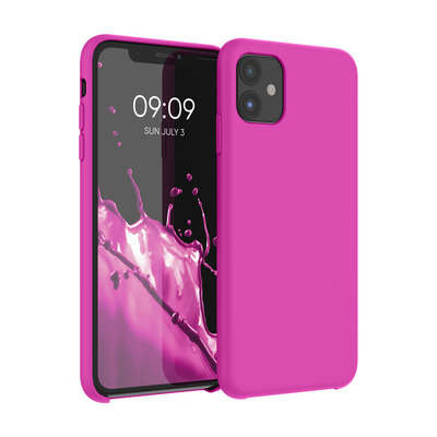 Gummierte Silikon Hülle für Apple iPhone 11 in Magenta
