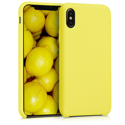 Gummierte Silikon Hülle für Apple iPhone X in Gelb