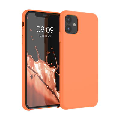 Gummierte Silikon Hülle für Apple iPhone 11 in Papaya