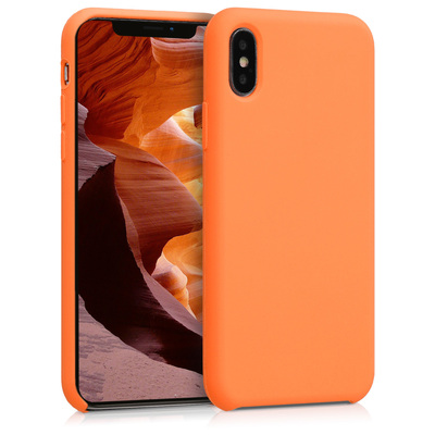 Gummierte Silikon Hülle für Apple iPhone X in Fruity Orange