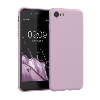 Slim Gummierte Silikon Hülle für Apple iPhone SE (2022) / iPhone SE (2020) / iPhone 8 / iPhone 7 in Mauve