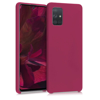 Cross selling Gummierte Silikon Hülle für Samsung Galaxy A71 in Granatapfelrot