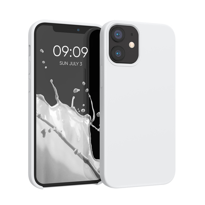 Gummierte Silikon Hülle für Apple iPhone 12 mini in Weiß
