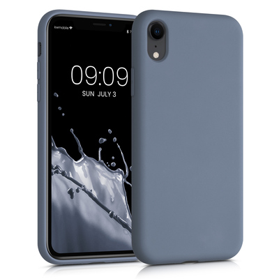 Cross selling Slim Gummierte Silikon Hülle für Apple iPhone XR in Blaugrau
