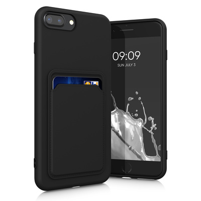 Cross selling TPU Hülle mit Kartenfach für Apple iPhone 7 Plus / iPhone 8 Plus Schwarz