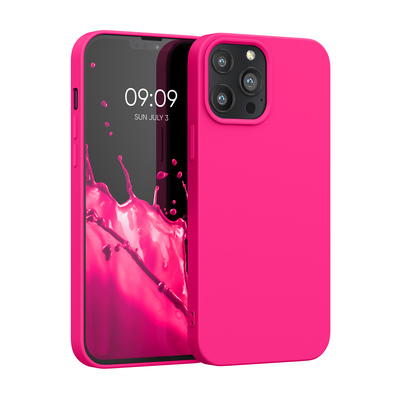 Cross selling Slim Gummierte Silikon Hülle für Apple iPhone 13 Pro Max in Neon Pink