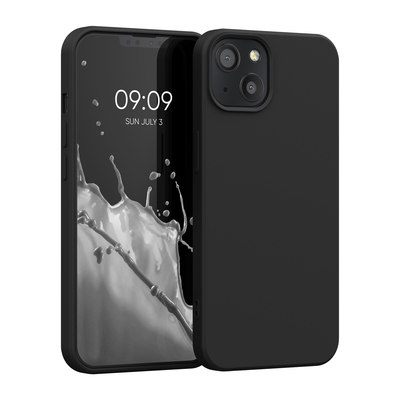 Slim Gummierte Silikon Hülle für Apple iPhone 13 in Schwarz matt