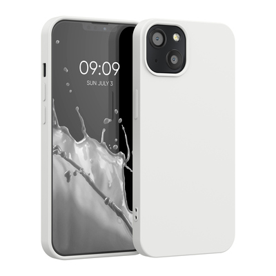 Slim Gummierte Silikon Hülle für Apple iPhone 13 in Weiß matt