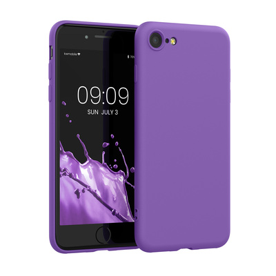Slim Gummierte Silikon Hülle für Apple iPhone SE (2022) / iPhone SE (2020) / iPhone 8 / iPhone 7 in Orchidee Lila