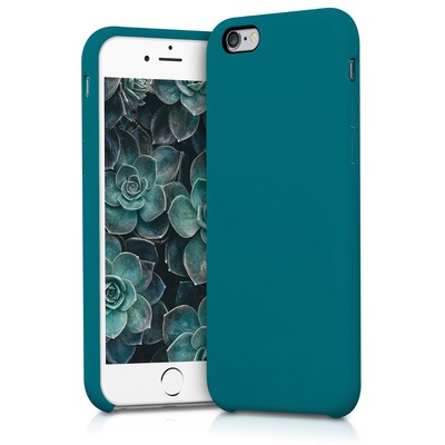 Gummierte Silikon Hülle für Apple iPhone 6 / 6S in Petrol matt