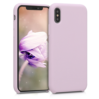Gummierte Silikon Hülle für Apple iPhone X in Mauve