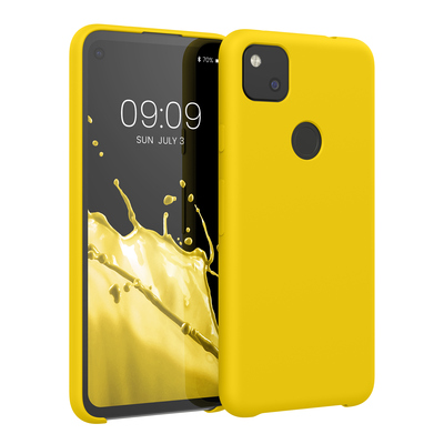 Cross selling Gummierte Silikon Hülle für Google Pixel 4a in Strahlend Gelb