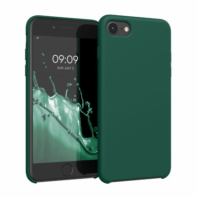 Gummierte Silikon Hülle für Apple iPhone SE (2022) / iPhone SE (2020) / iPhone 8 / iPhone 7 in Türkisgrün