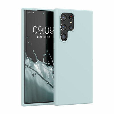 Gummierte Silikon Hülle für Samsung Galaxy S22 Ultra in Cool Mint