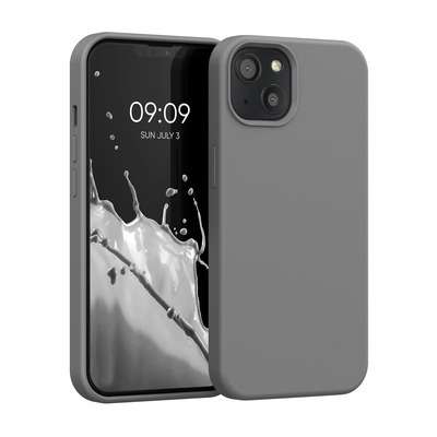 Gummierte Silikon Hülle für Apple iPhone 13 in Stone Dust