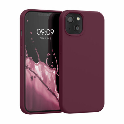 Gummierte Silikon Hülle für Apple iPhone 13 in Tawny Red