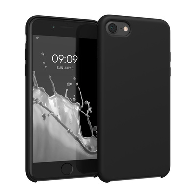 Gummierte Silikon Hülle für Apple iPhone SE (2022) / iPhone SE (2020) / iPhone 8 / iPhone 7 in Schwarz