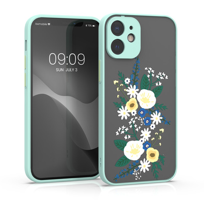 Crystal Case mit TPU Bumper für Apple iPhone 12 Blumengesteck Design