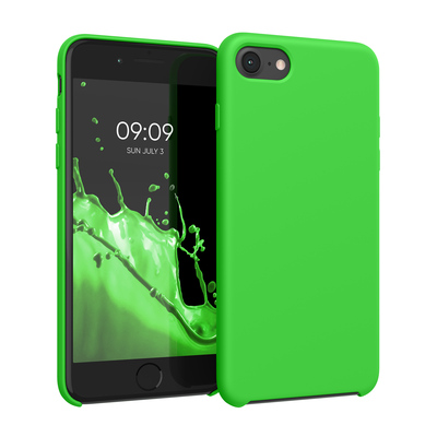 Cross selling Gummierte Silikon Hülle für Apple iPhone SE (2022) / iPhone SE (2020) / iPhone 8 / iPhone 7 in Limettengrün