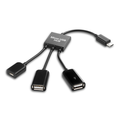 3in1 Micro USB Adapter OTG Hub für Smartphone/Tablet