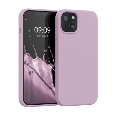 Gummierte Silikon Hülle für Apple iPhone 13 in Mauve