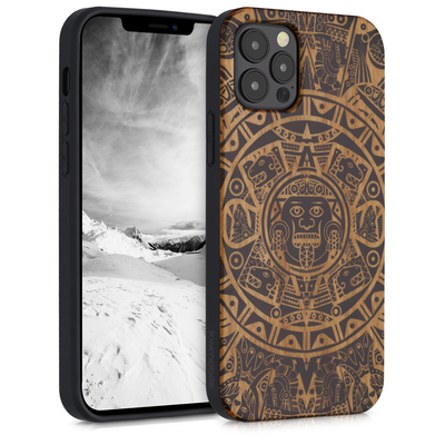 Cross selling Holz Hardcase mit TPU Bumper für Apple iPhone 12 / iPhone 12 Pro Maya Kalender Art
