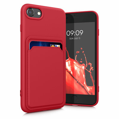 TPU Hülle mit Kartenfach für Apple iPhone SE (2022) / iPhone SE (2020) / iPhone 8 / iPhone 7 Rot