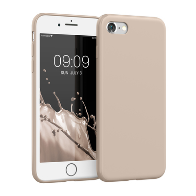 TPU Hülle mit Kameraschutz für Apple iPhone SE (2022) / iPhone SE (2020) / iPhone 8 / iPhone 7 in Beige matt