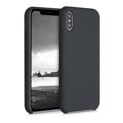 Gummierte Silikon Hülle für Apple iPhone X in Schwarz