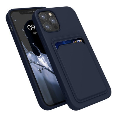 TPU Hülle mit Kartenfach für Apple iPhone 12 / iPhone 12 Pro Dunkelblau