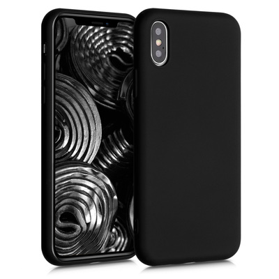 Slim Gummierte Silikon Hülle für Apple iPhone XS in Schwarz matt Slim Gummierte Silikon Hülle für Apple iPhone XS in Schwarz matt