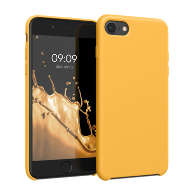 Gummierte Silikon Hülle für Apple iPhone SE (2022) / iPhone SE (2020) / iPhone 8 / iPhone 7 in Mango